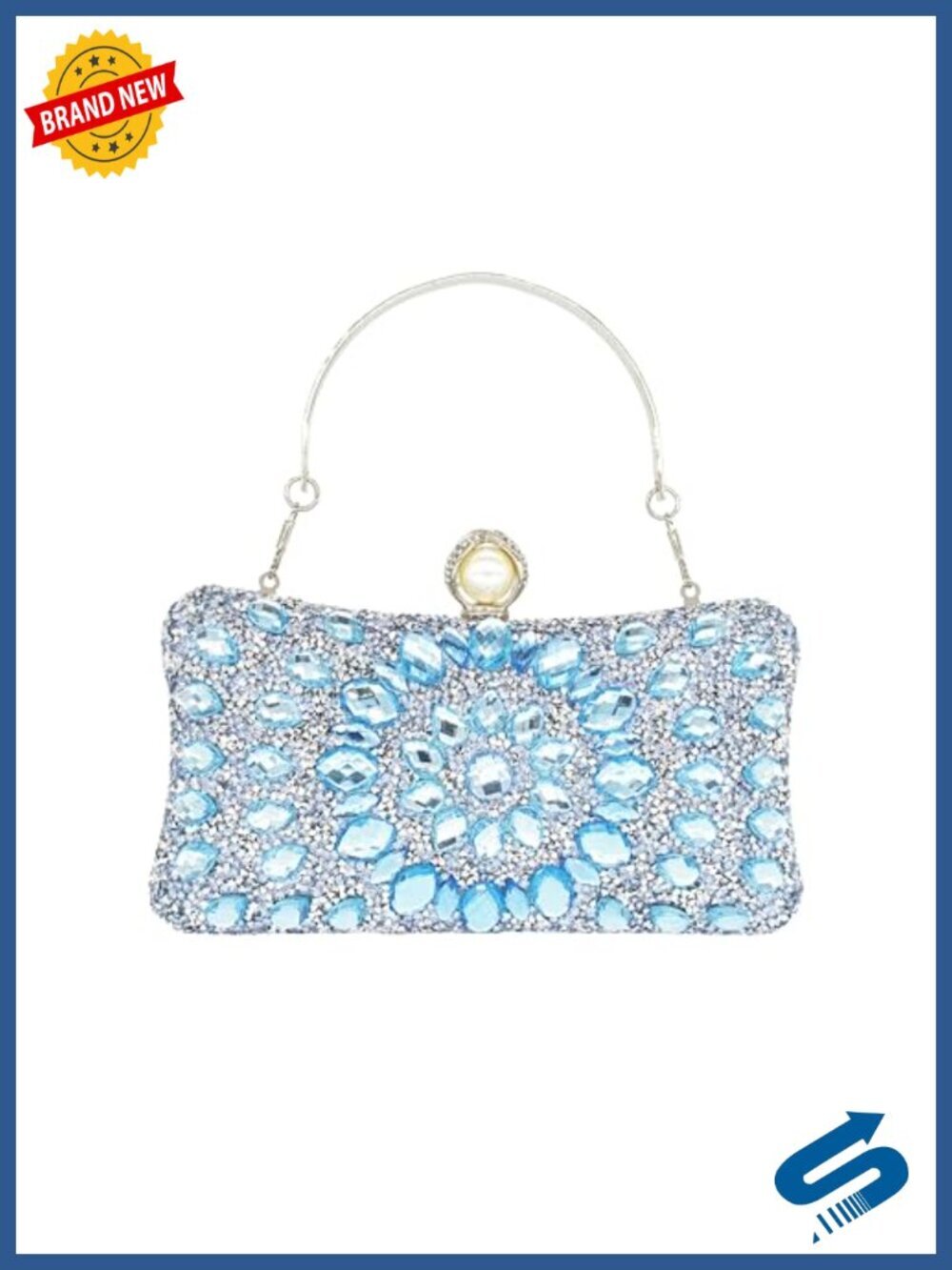 Rhinestone Clutch Purse Sparkly Evening Bag Crystal Clasp Glitter Handbag